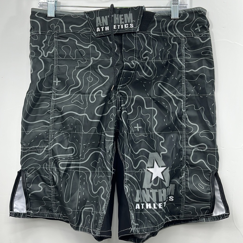 Anthem Athletics Resilience MMA Fight Shorts Black and Gray Print Size 32